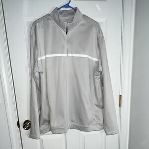 Nike Golf Tour Performance Therma-Fit XL Light Gray Long Sleeve 1/4 Zip Polo Men